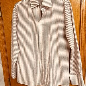 Suitsupply Beige Striped Casual Shirt